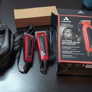 Andis Ultra Clip And Trim Combo 15-piece Whisper Quiet Styling Kit Stainless